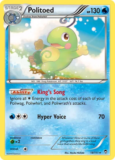Politoed - Punhos Furiosos - ilustração de Atsuko Nishida