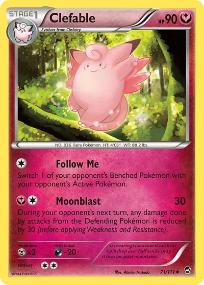 Clefable - Punhos Furiosos - ilustração de Atsuko Nishida
