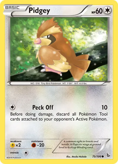 Pidgey - Flash de Fogo - ilustração de Atsuko Nishida