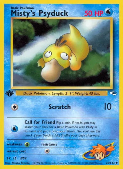 Psyduck da Misty - Gym Heroes - ilustração de Atsuko Nishida