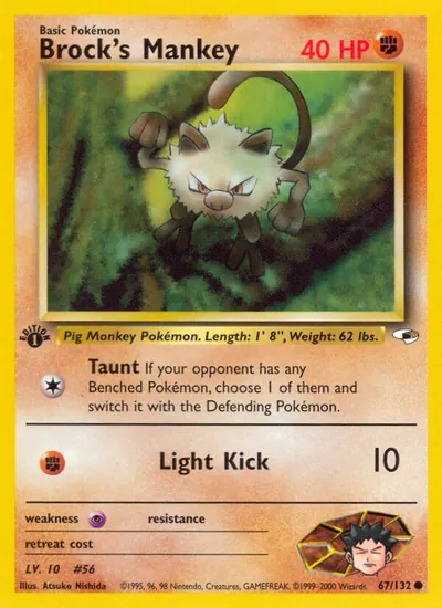 Mankey do Brock - Gym Heroes - ilustração de Atsuko Nishida