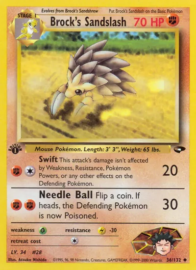 Sandslash do Brock - Gym Challenge - ilustração de Atsuko Nishida
