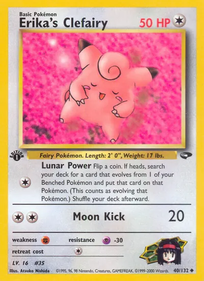 Clefairy da Erika - Gym Challenge - ilustração de Atsuko Nishida