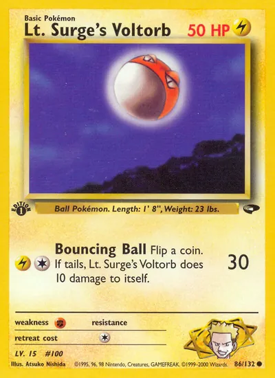 Voltorb do Cap. Surge - Gym Challenge - ilustração de Atsuko Nishida