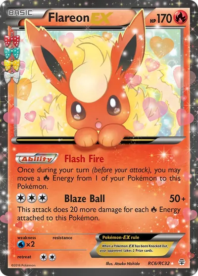 Flareon-EX - Gerações - ilustração de Atsuko Nishida