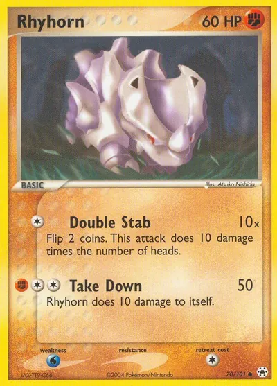 Rhyhorn - Hidden Legends - ilustração de Atsuko Nishida