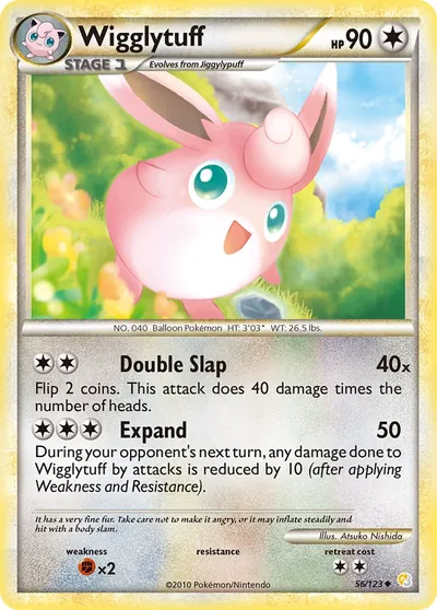 Wigglytuff - HeartGold SoulSilver - ilustração de Atsuko Nishida