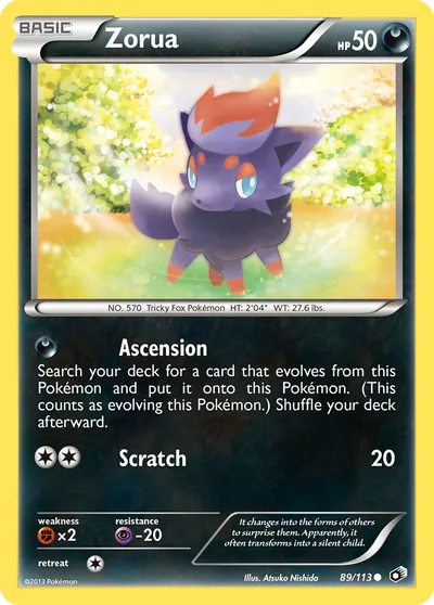 Zorua - Tesouros Lendários - ilustração de Atsuko Nishida