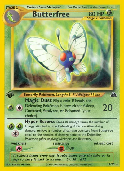 Butterfree - Neo Discovery - ilustração de Atsuko Nishida