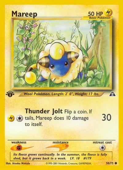 Mareep - Neo Discovery - ilustração de Atsuko Nishida