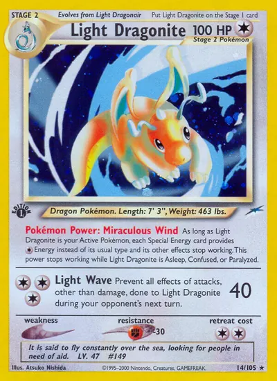 Light Dragonite - Neo Destiny - ilustração de Atsuko Nishida