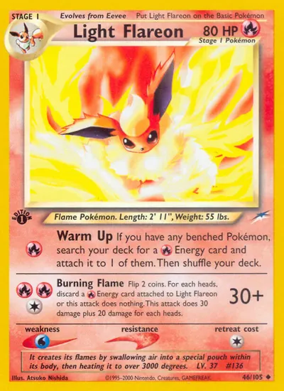 Light Flareon - Neo Destiny - ilustração de Atsuko Nishida