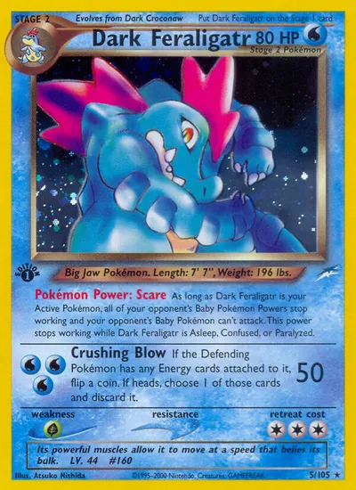 Dark Feraligatr - Neo Destiny - ilustração de Atsuko Nishida