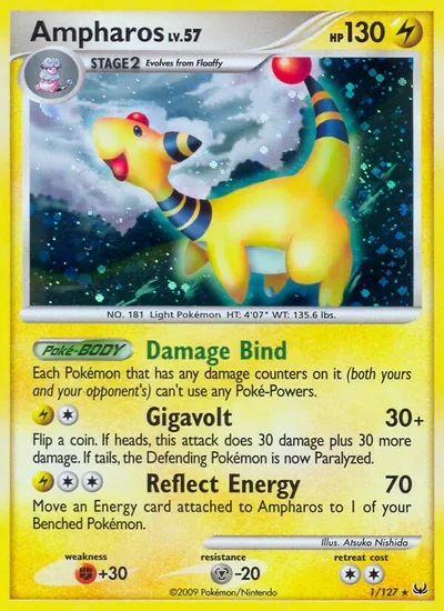 Ampharos - Platinum - ilustração de Atsuko Nishida