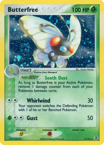 Butterfree - FireRed & LeafGreen - ilustração de Atsuko Nishida
