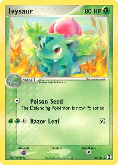 Ivysaur - FireRed & LeafGreen - ilustração de Atsuko Nishida