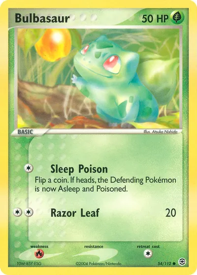 Bulbasaur - FireRed & LeafGreen - ilustração de Atsuko Nishida