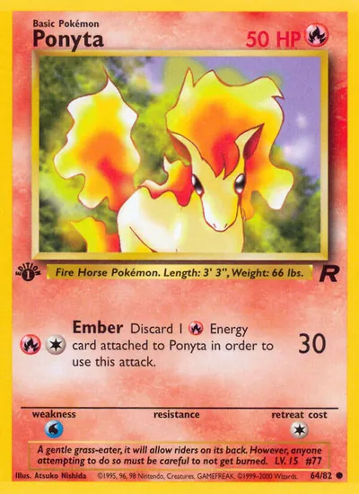 Ponyta - Team Rocket - ilustração de Atsuko Nishida