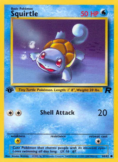 Squirtle - Team Rocket - ilustração de Atsuko Nishida