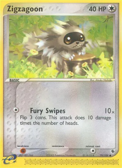 Zigzagoon - Rubi & Safira - ilustração de Atsuko Nishida