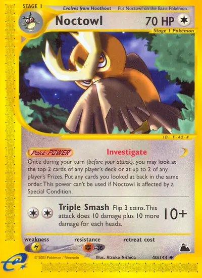 Noctowl - Skyridge - ilustração de Atsuko Nishida