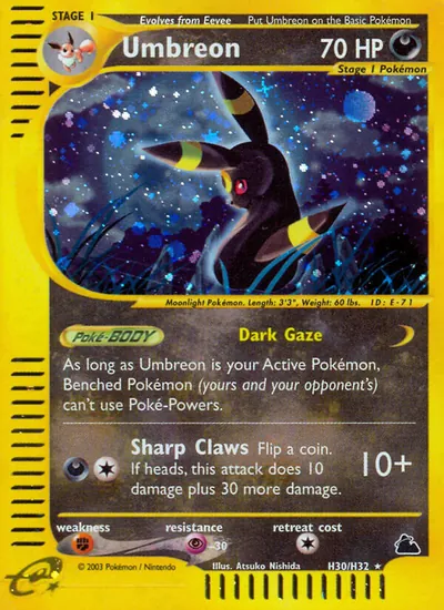 Umbreon - Skyridge - ilustração de Atsuko Nishida