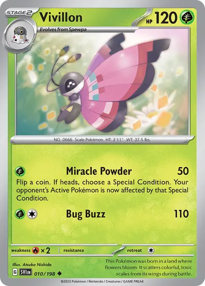 Vivillon - Escarlate e Violeta - ilustração de Atsuko Nishida