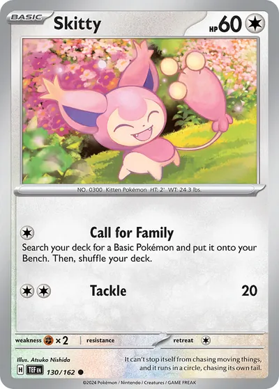 Skitty - Forças Temporais - ilustração de Atsuko Nishida