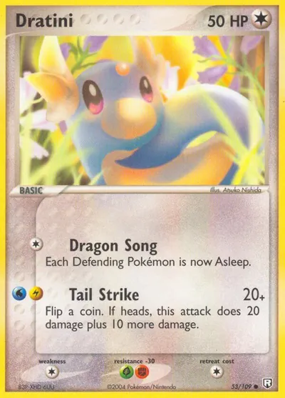 Dratini - Team Rocket - ilustração de Atsuko Nishida