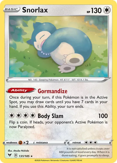Snorlax - Voltagem Vívida - ilustração de Atsuko Nishida