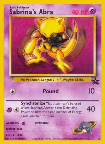 Sabrina’s Abra - Promos Black Star (Wizards) - ilustração de Atsuko Nishida