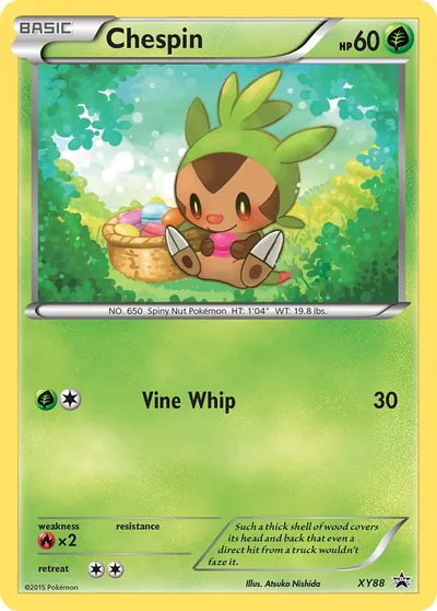 Chespin - Promos de XY - ilustração de Atsuko Nishida