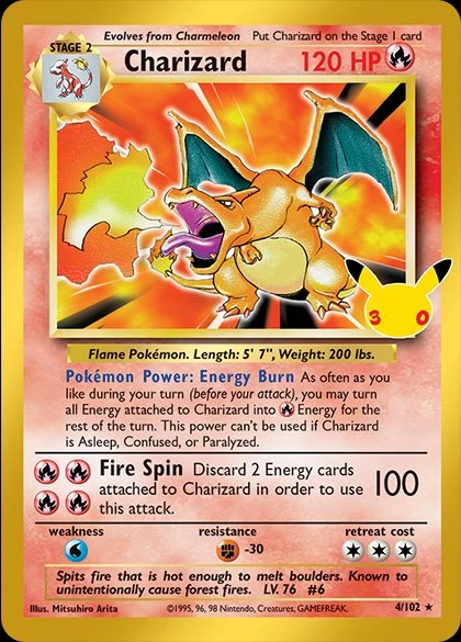 Charizard reimpressão Coleção Clássica 4/102