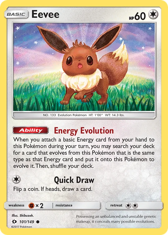 Carta Eevee Sun & Moon 101/149