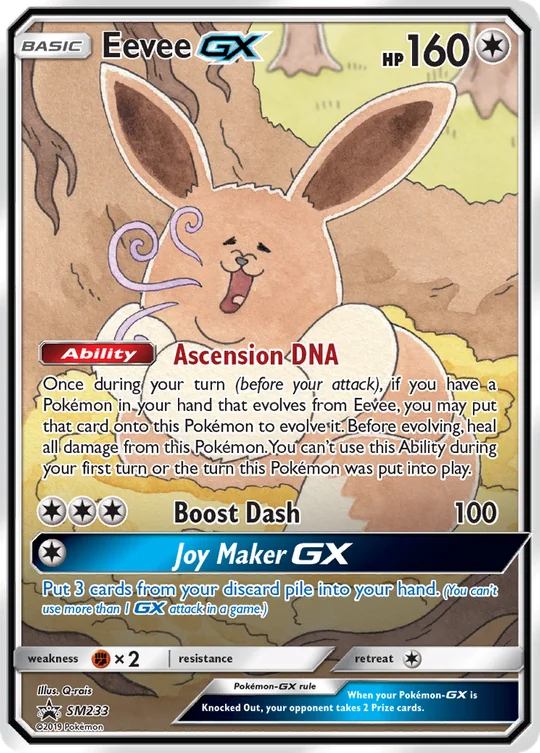Carta Eevee GX SM Black Star Promos SM233