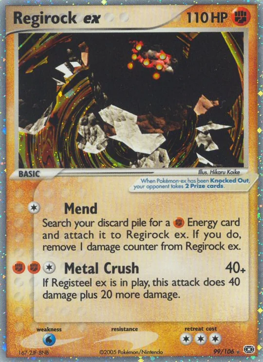 Carta Regirock ex EX Emerald 99/106