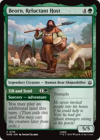 Beorn, Reluctant Host // Till and Tend 118/193 de O Hobbit (Magic)
