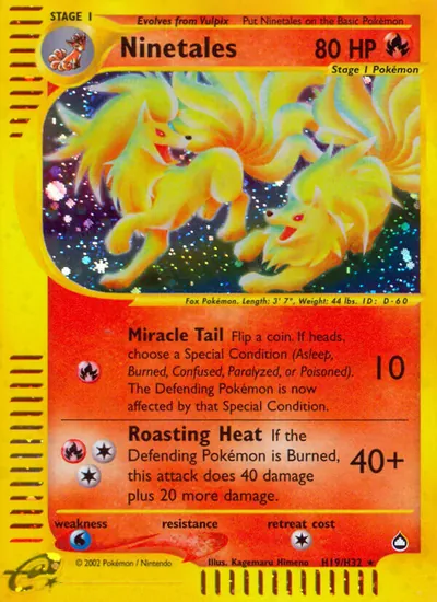 Ninetales - Aquapolis - ilustração de Kagemaru Himeno