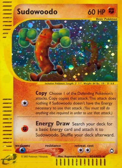 Sudowoodo - Aquapolis - ilustração de Kagemaru Himeno