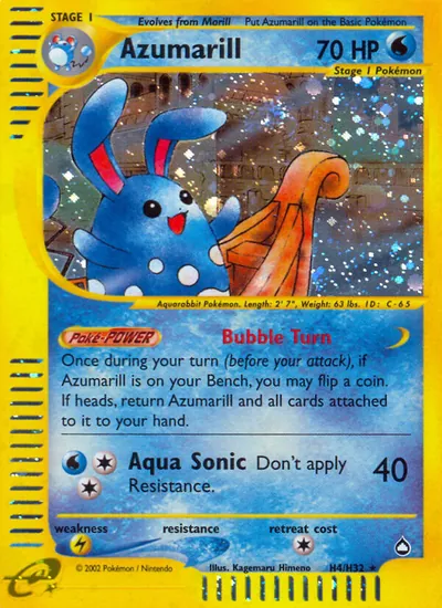 Azumarill - Aquapolis - ilustração de Kagemaru Himeno