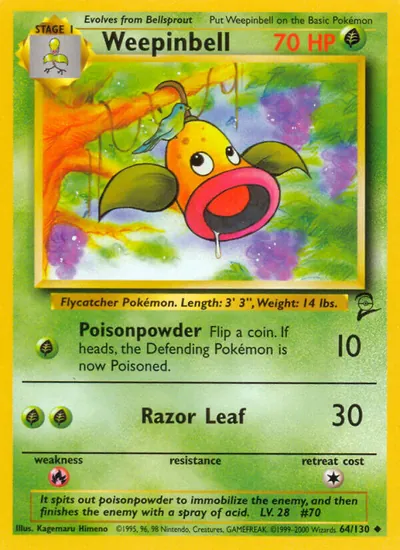 Weepinbell - Base Set 2 - ilustração de Kagemaru Himeno