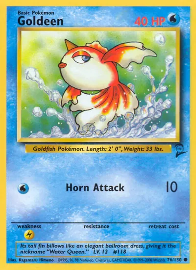 Goldeen - Base Set 2 - ilustração de Kagemaru Himeno