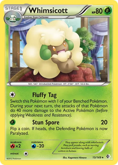 Whimsicott - Fronteiras Cruzadas - ilustração de Kagemaru Himeno