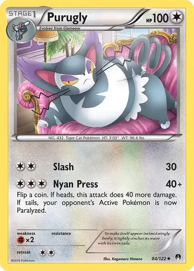 Purugly - Turbo Colisão - ilustração de Kagemaru Himeno