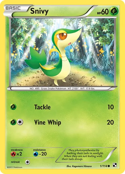 Snivy - Black & White - ilustração de Kagemaru Himeno