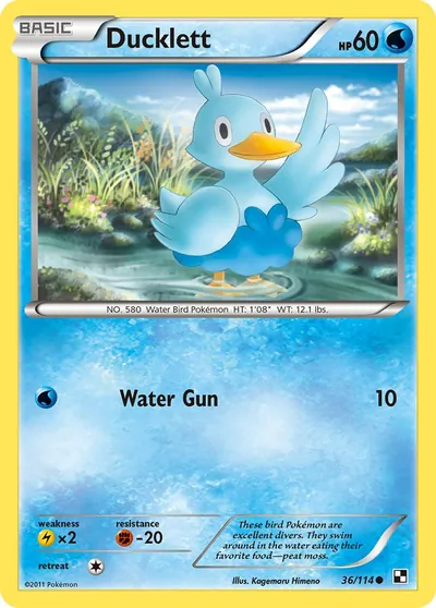 Ducklett - Black & White - ilustração de Kagemaru Himeno