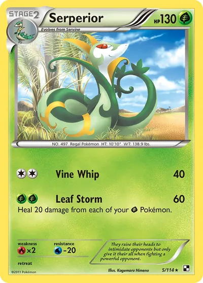 Serperior - Black & White - ilustração de Kagemaru Himeno