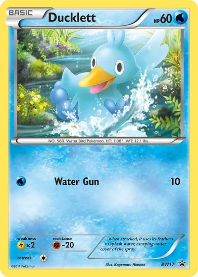 Ducklett - Promos de Black e White - ilustração de Kagemaru Himeno