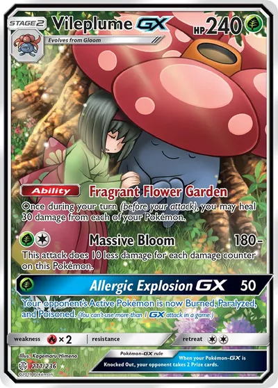Vileplume-GX - Eclipse Cósmico - ilustração de Kagemaru Himeno