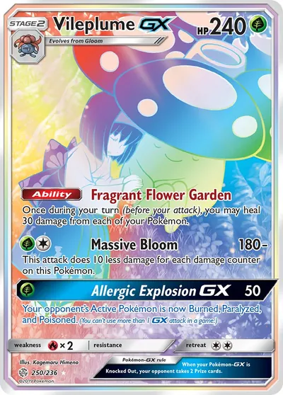 Vileplume-GX - Eclipse Cósmico - ilustração de Kagemaru Himeno